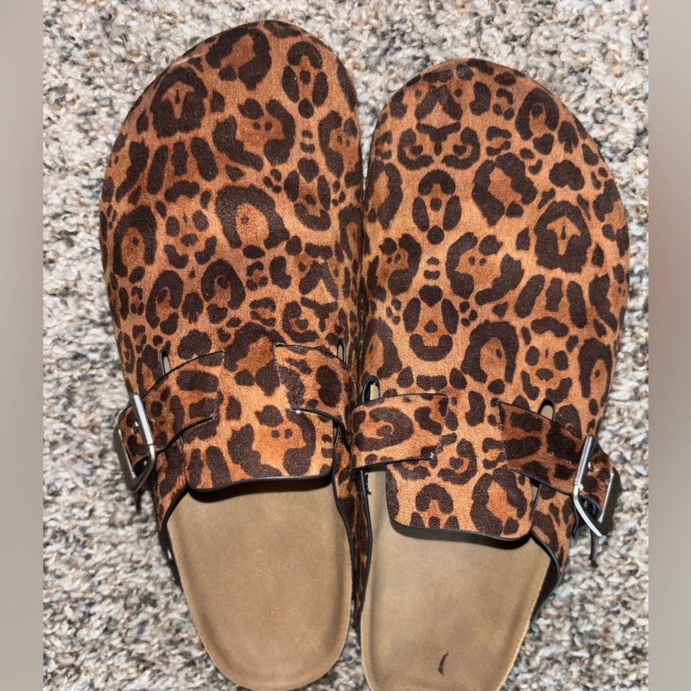 Universal Thread Leopard Print Mules - image 1